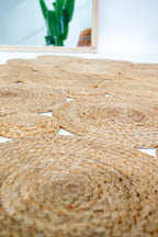 Exquisite Handwoven Braided Rug - Natural Jute - Bubble Design
