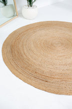 Exquisite Handwoven Braided Rug - Natural Jute - Round