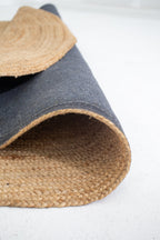 Exquisite Handwoven Braided Rug - Natural Jute - Round