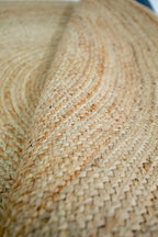 Exquisite Handwoven Braided Rug - Natural Jute - Round