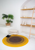 Handmade Braided Sunflower Rug - Cotton -Round