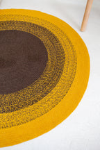Handmade Braided Sunflower Rug - Cotton -Round