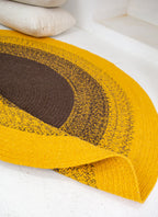 Handmade Braided Sunflower Rug - Cotton -Round