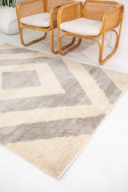 Chic Geometric Moroccan Rug - Microfiber - Rectangle