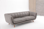 Archaic 3-seater Sofa- Full Cowhide Leather- Grey
