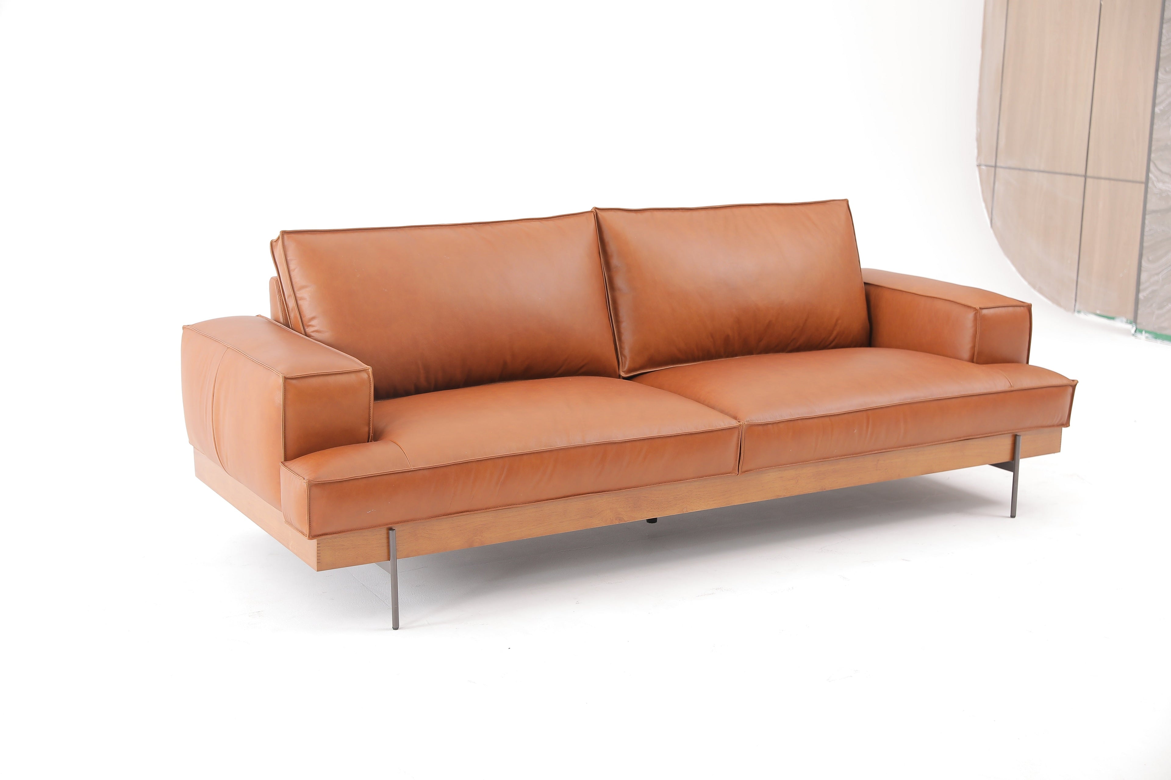 Ignis 3-seater Sofa- Full Cowhide Leather-Copper Brown